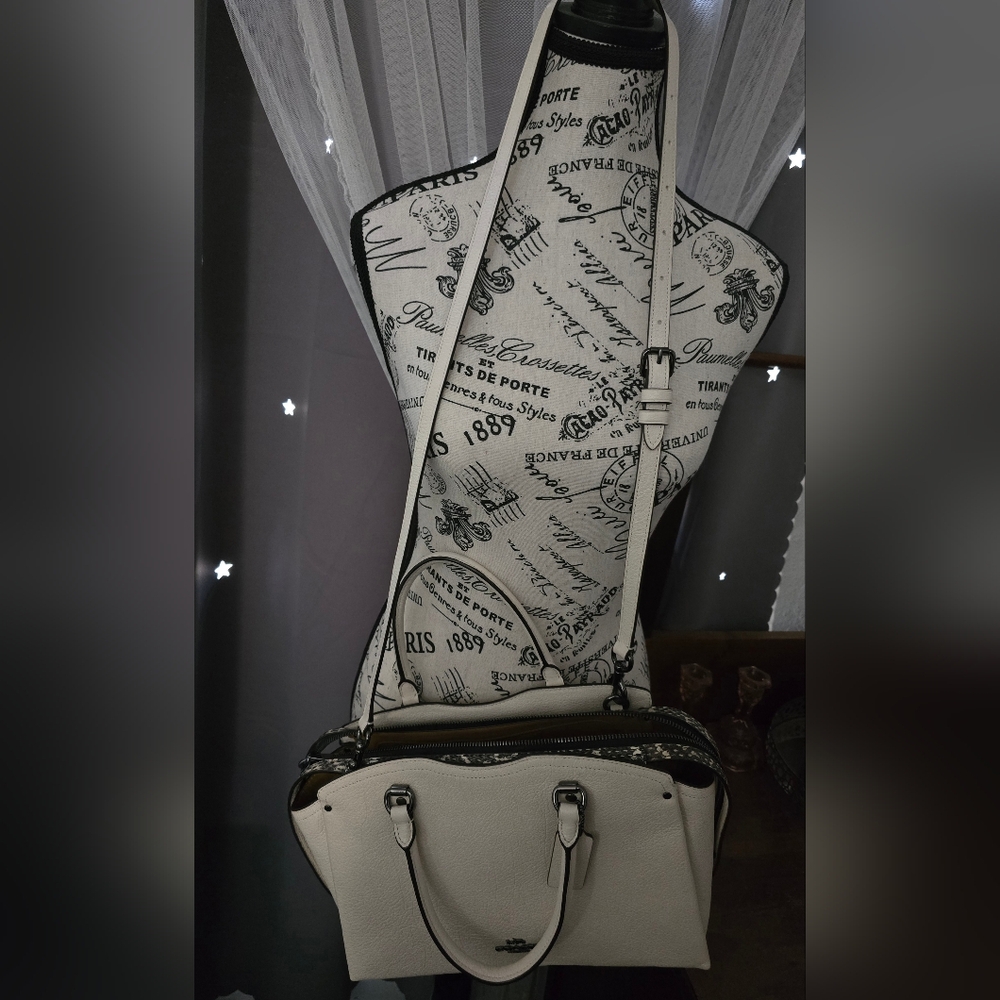 Coach Drew Satchel Grain Leather and Genuine Snakeskin Detail! Excellent!! - Picture 8 of 13